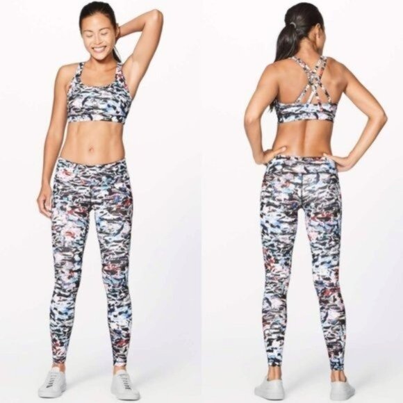 Lululemon Wunder Under LR Tight 28" Leggings Size 4 Culture Clash Multi Black - Picture 1 of 9